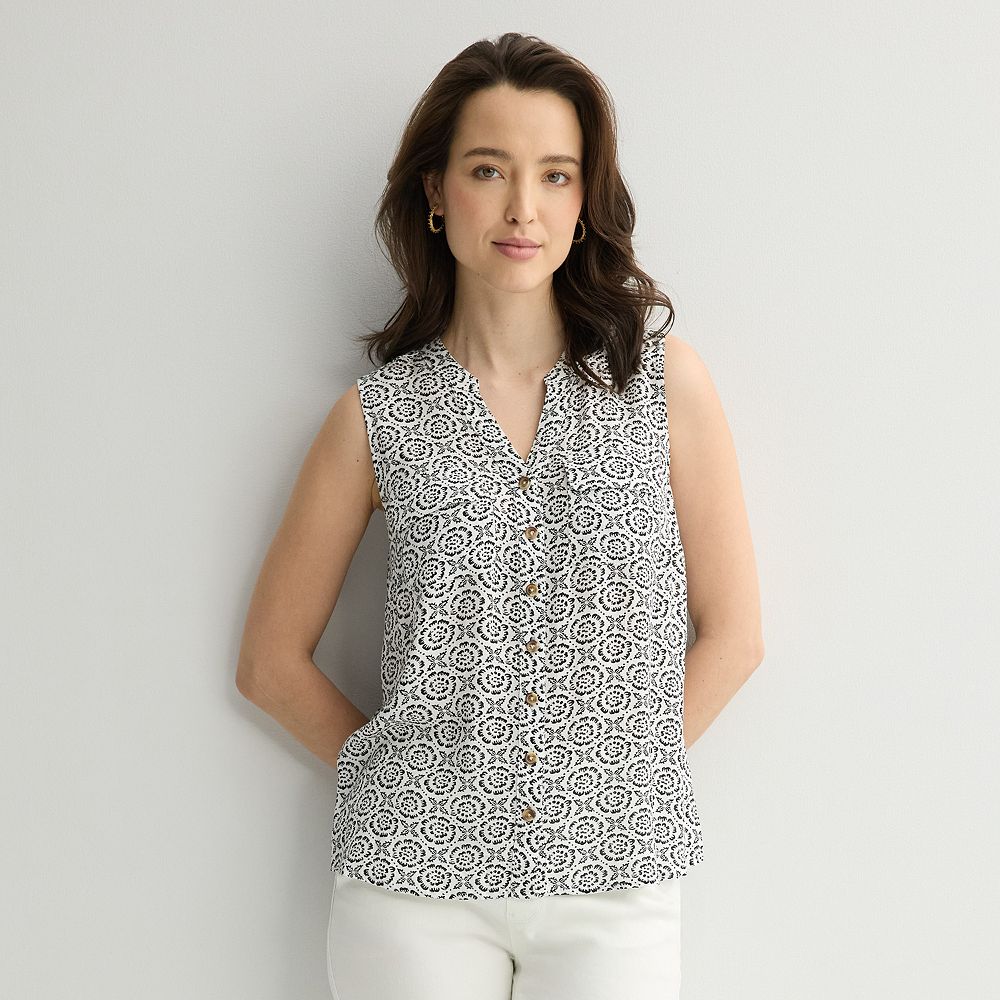 Women's Croft & Barrow® Y-Neck Tank Top