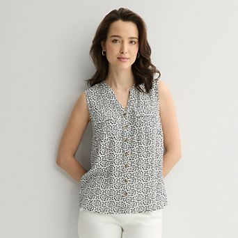 Women's Croft & Barrow® Y-Neck Tank Top