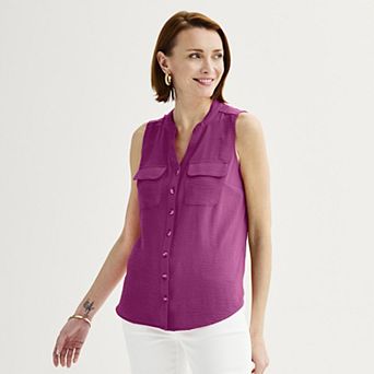 Women's Croft & Barrow® Y-Neck Tank Top