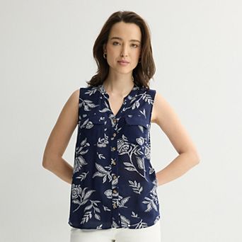 Women's Croft & Barrow® Y-Neck Tank Top