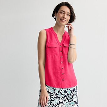 Women's Croft & Barrow® Y-Neck Tank Top