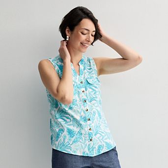 Women's Croft & Barrow® Y-Neck Tank Top