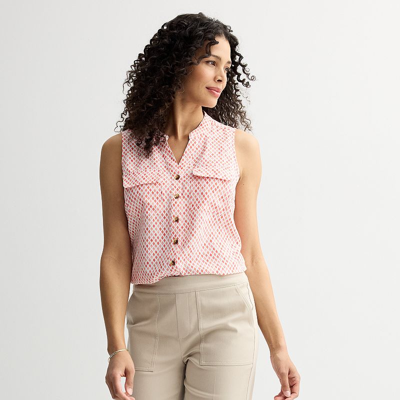 Women's Croft & Barrow® Y-Neck Tank Top