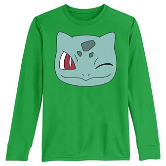 Boys 8-20 Pokemon Bulbasaur Winking Face Long Sleeve Tee