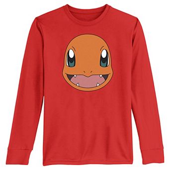 Boys 8-20 Pokemon Charmander Smiley Face Long Sleeve Tee