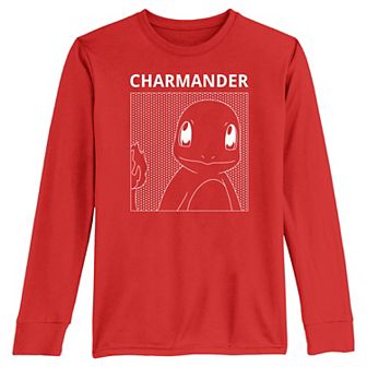 Boys 8-20 Pokemon Charmander Comic Box Long Sleeve Tee