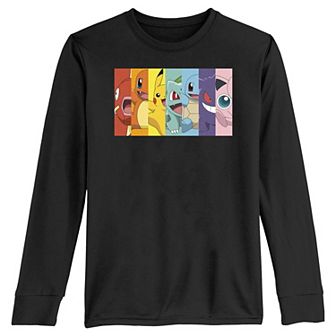 Boys 8-20 Pokemon Rainbow Stripes Long Sleeve Tee