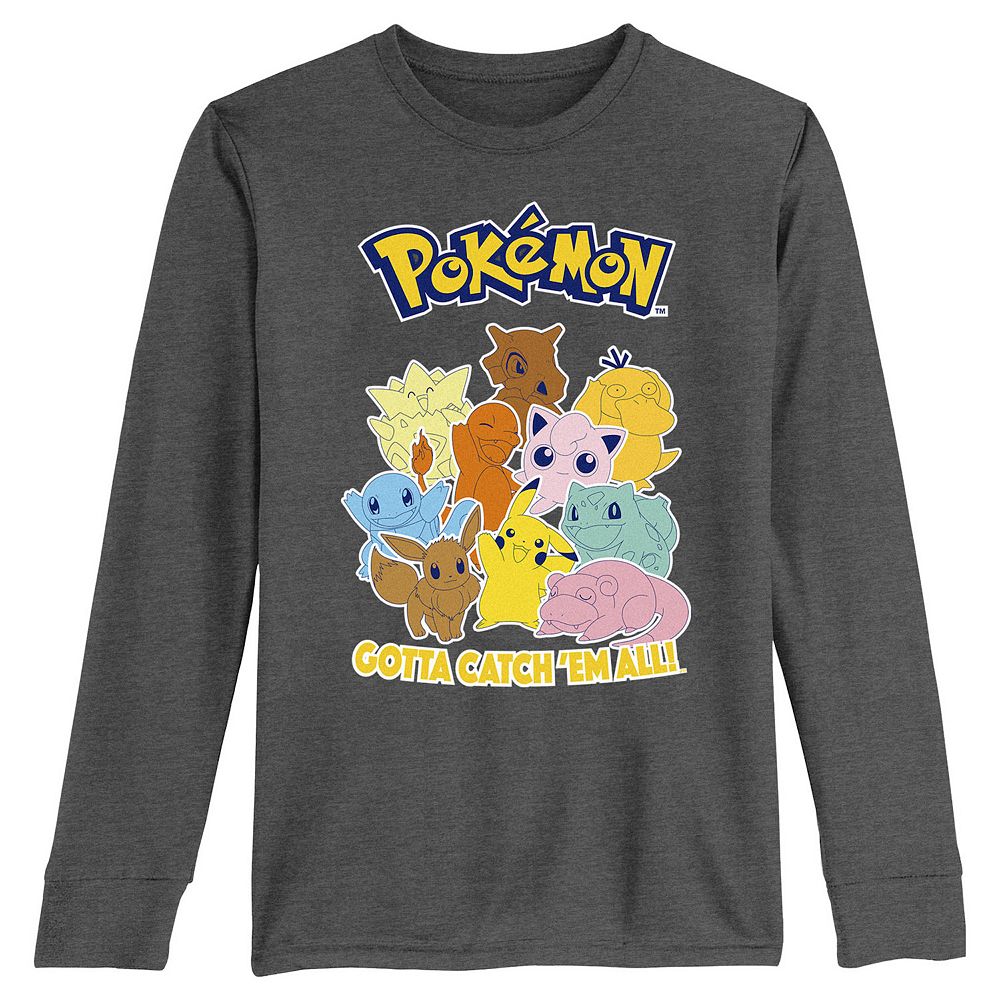 Boys 8-20 Pokemon Assortment Gotta Catch 'Em All Long Sleeve Tee