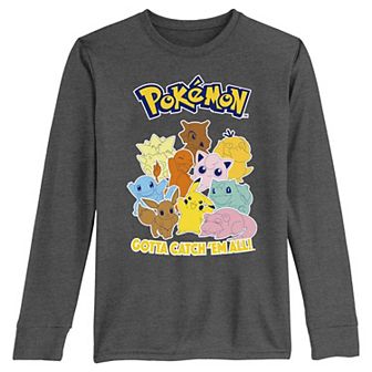 Boys 8-20 Pokemon Assortment Gotta Catch 'Em All Long Sleeve Tee
