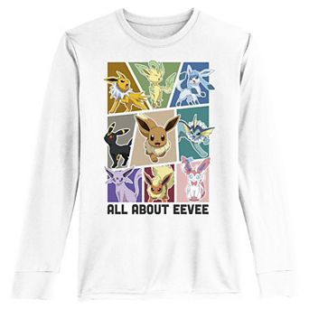 Boys 8-20 Pokemon All About Eevee Boxes Long Sleeve Tee