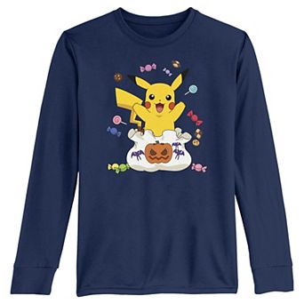 Boys 8-20 Pokemon Pikachu Candy Party Long Sleeve Tee