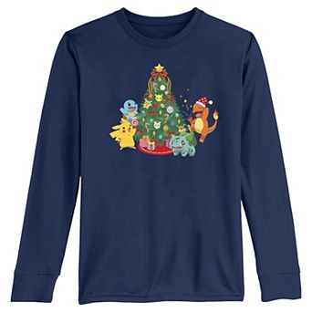 Boys 8-20 Pokemon Christmas Tree Fun Long Sleeve Tee