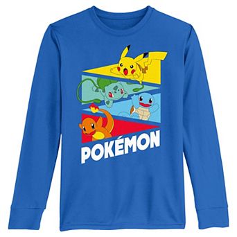 Boys 8-20 Pokemon Starters In Action Long Sleeve Tee