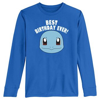 Boys 8-20 Pokemon Squirtle Best Birthday Ever Long Sleeve Tee