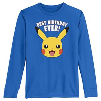 Boys 8-20 Pokemon Pikachu Best Birthday Ever Long Sleeve Tee