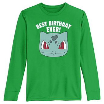 Boys 8-20 Pokemon Bulbasaur Best Birthday Ever Long Sleeve Tee