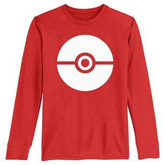 Boys 8-20 Pokemon Pokeball Long Sleeve Tee