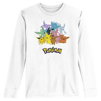 Boys 8-20 Pokemon Pikachu And Eeveelutions Long Sleeve Tee