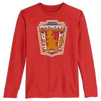 Boys 8-20 Pokemon Charmander Badge Long Sleeve Tee