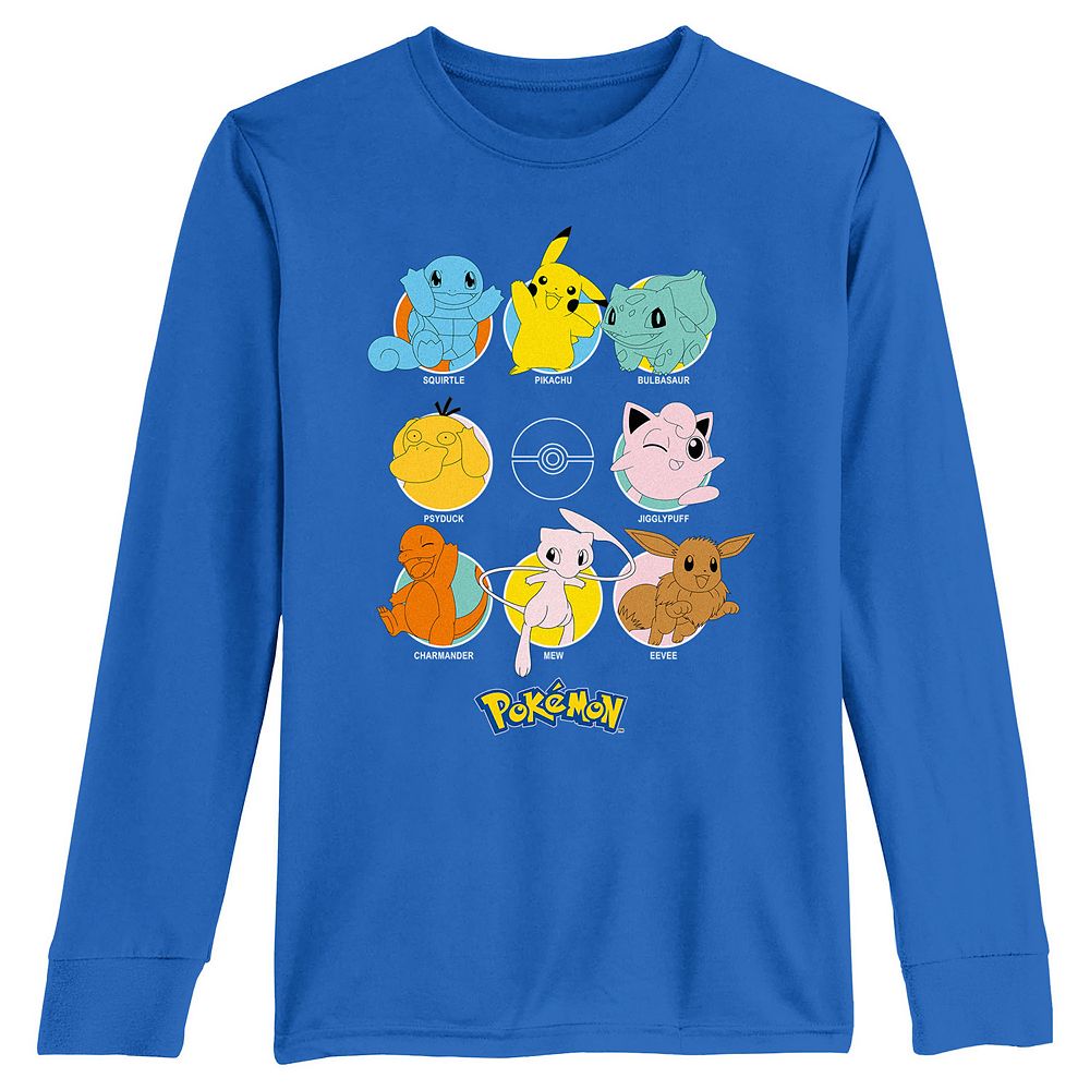 Boys Pokemon Mix Group Long Sleeve Graphic Tee