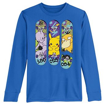 Boys Pokemon Skateboards Designs Long Sleeve Graphic Tee
