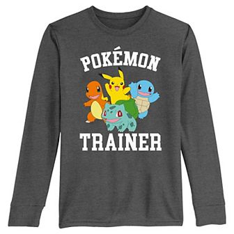 Boys Pokemon Starter Trainer Long Sleeve Graphic Tee
