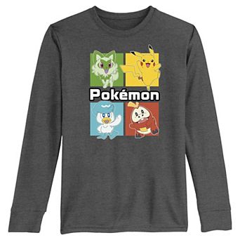 Boys Pokemon Newest Starters Long Sleeve Graphic Tee
