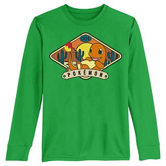 Boys Pokemon Charmander Desert Badge Long Sleeve Graphic Tee