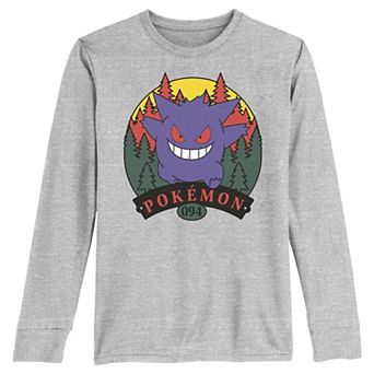 Boys Pokemon Gengar Attack Long Sleeve Graphic Tee