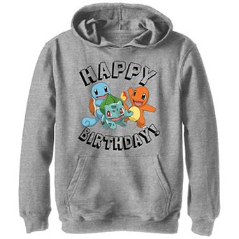 Boys Pokemon Happy Birthday Starters Graphic Hoodie