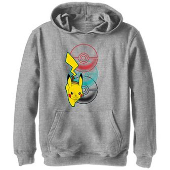 Boys Pokemon Pikachu Pokeballs Background Graphic Hoodie