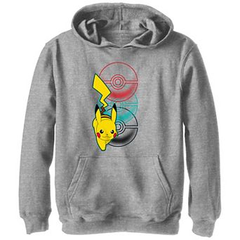 Boys Pokemon Pikachu Pokeballs Background Graphic Hoodie