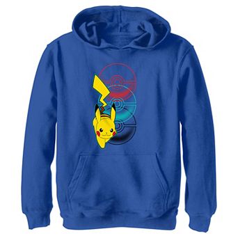 Boys Pokemon Pikachu Pokeballs Background Graphic Hoodie