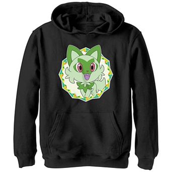 Boys Pokemon Sprigatito Happy Pose Graphic Hoodie