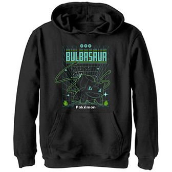 Boys Pokemon Bulbasaur Grid Background Graphic Hoodie