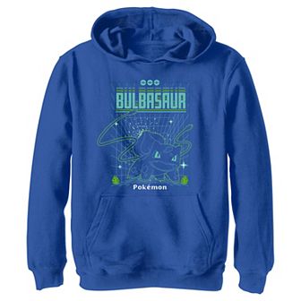 Boys Pokemon Bulbasaur Grid Background Graphic Hoodie