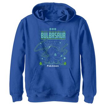 Boys Pokemon Bulbasaur Grid Background Graphic Hoodie