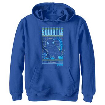Boys Pokemon Squirtle Grid Background Graphic Hoodie