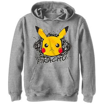 Boys Pokemon Angry Pikachu Electrifying Graffiti Graphic Hoodie