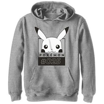 Boys Pokemon Pikachu Black And White Graphic Hoodie