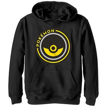 Boys Pokemon Yellow Pokeball Badge Graphic Hoodie