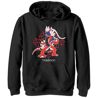 Boys Pokemon Koraidon Geometric Background Graphic Hoodie