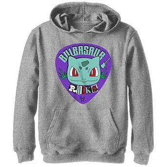 Boys Pokemon Bulbasaur Rocks Guitar Pick Graphic Hoodie
