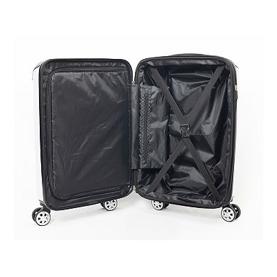Geoffrey Beene 2 pc Emboss Snakeskin Spinner Carry-On Hardside Luggage & Tote Bag Set