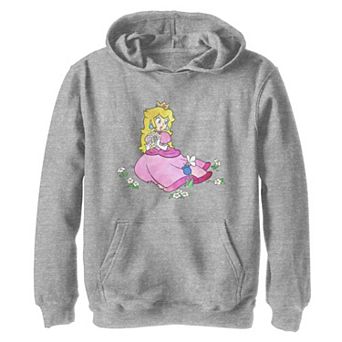 Girls 7-16 Super Mario Bros Princess Peach Picking Flowers Graphic Hoodie
