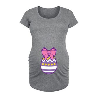 Maternity Easter Egg With Bow Graphic Tee