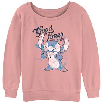 Juniors' Lilo & Stitch Good Times Only Stitch Graphic Slouchy Terry