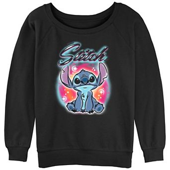 Juniors' Lilo & Stitch Airbrush Stitch Graphic Slouchy Terry