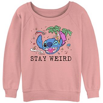Juniors' Lilo & Stitch Stay Weird Stitch Graphic Slouchy Terry