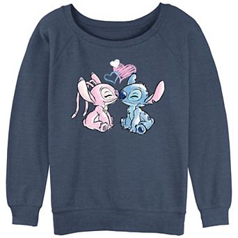 Juniors' Lilo & Stitch Angel And Stitch Loving Couple Graphic Slouchy Terry